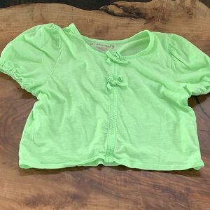 Springtime green cropped kids top